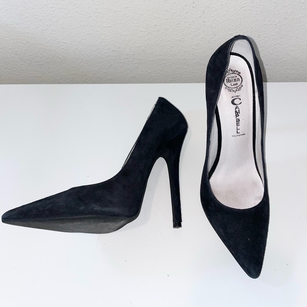 Jeffrey Campbell suede stiletto black